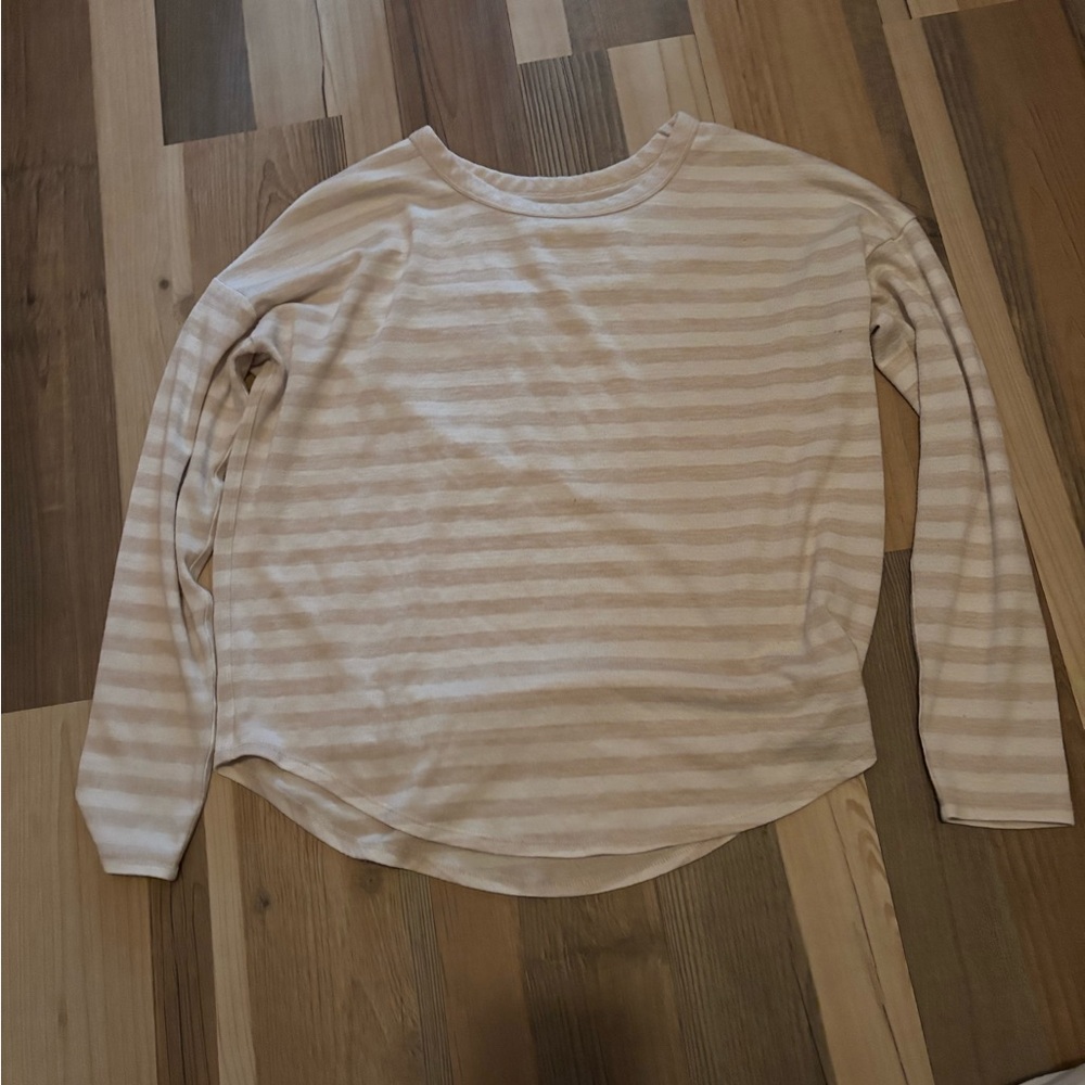 Wallflower Beige Striped Long Sleeve Tee